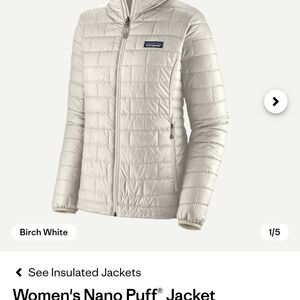 Patagonia White Puffer Jacket Lightweight Insulated